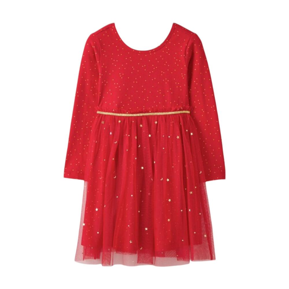 🆕 Hanna Andersson NWT Red Super Soft Shimmer Skater Dress. Size 2